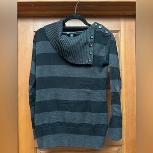 Banana Republic cotton button/cowl neck sweater.
